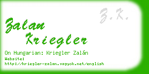 zalan kriegler business card